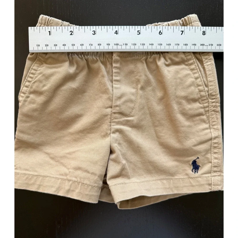 Ralph Lauren Baby Khaki Short Size 3 Months Tan Cotton Stretch Infant Resortwear